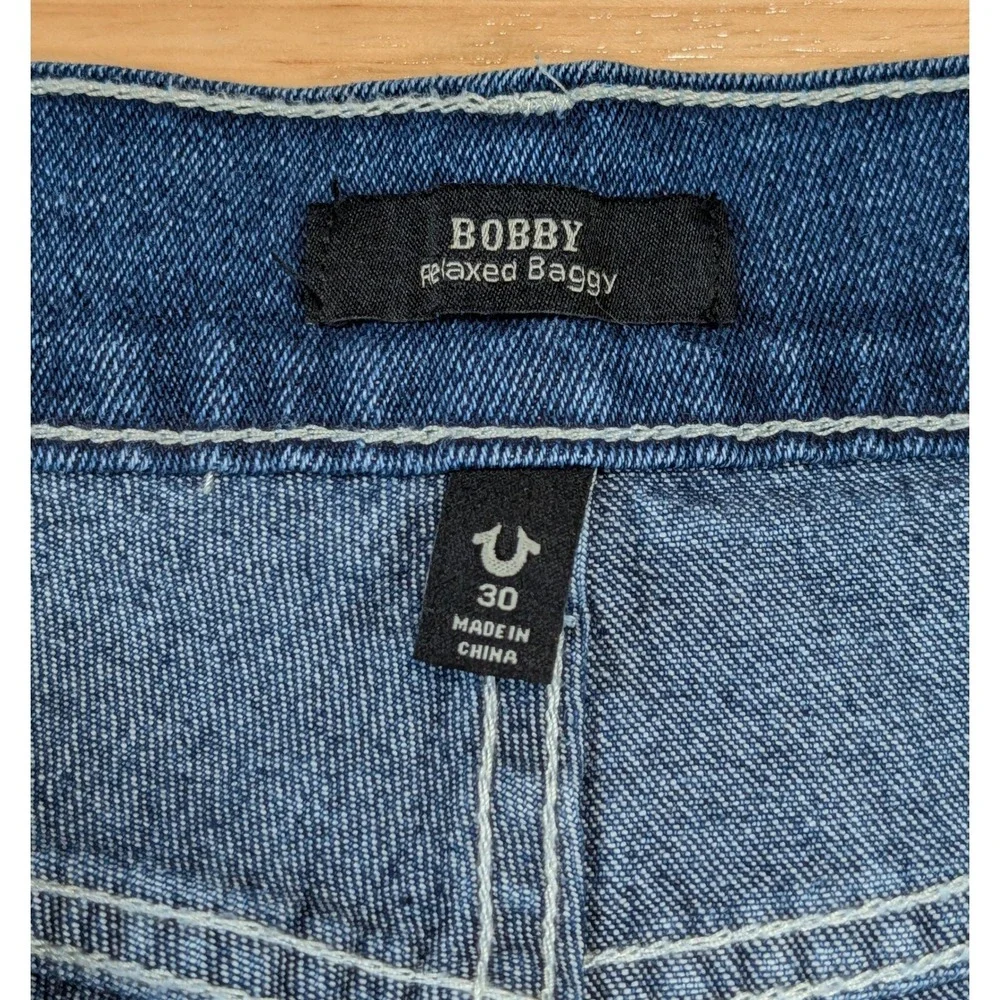 True Religion Bobby Relaxed Baggy Jeans Medium Rustic Barn Wash 30x32 700906 NEW